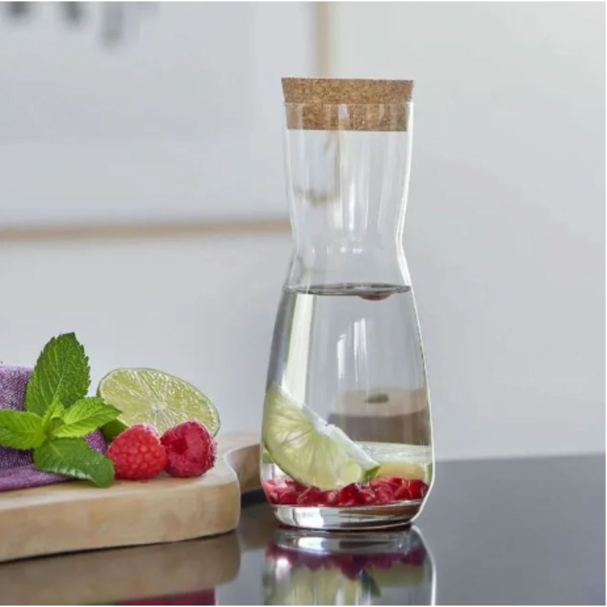 LIBBEY - Jarra De Vidrio Decantador Vino Tapa Corcho 300ml