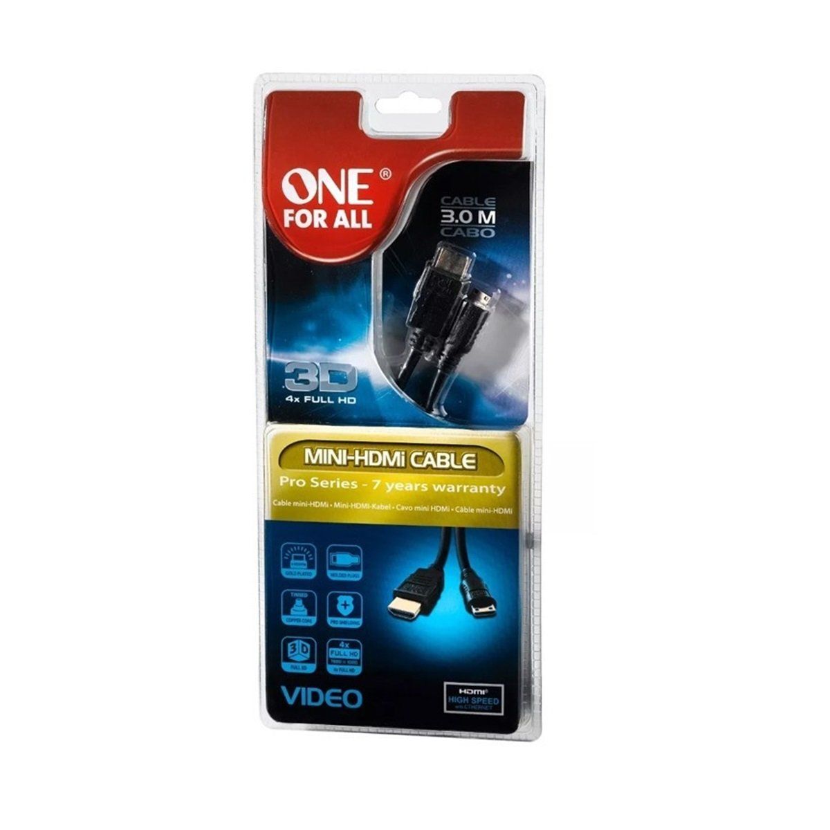 ONE FOR ALL - Cable HDMI a Mini HDMI 3mt One For All
