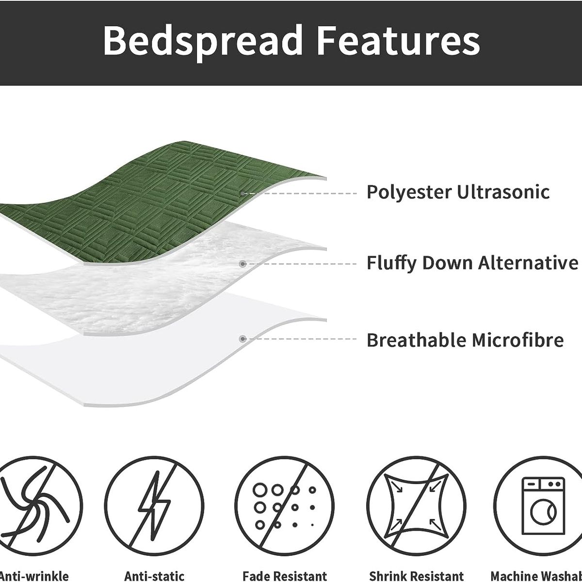 GENERICO - CUBRECAMA POMPON QUILT DE VERANO VERDE 2 PLAZA TF