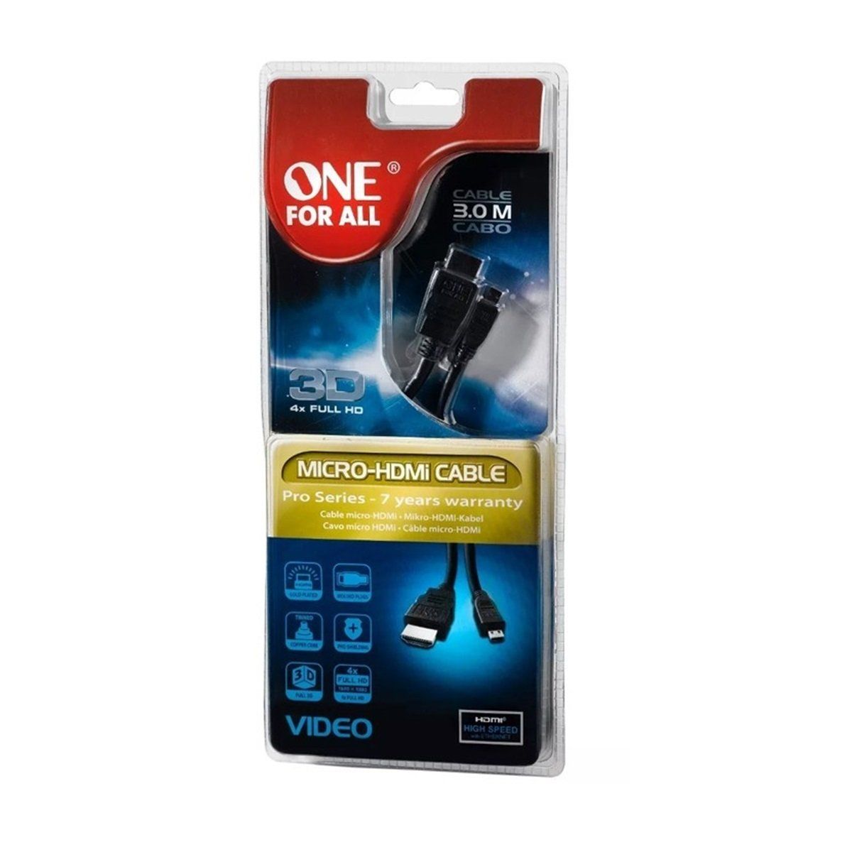 ONE FOR ALL - Cable HDMI a Micro HDMI 3mt One For All