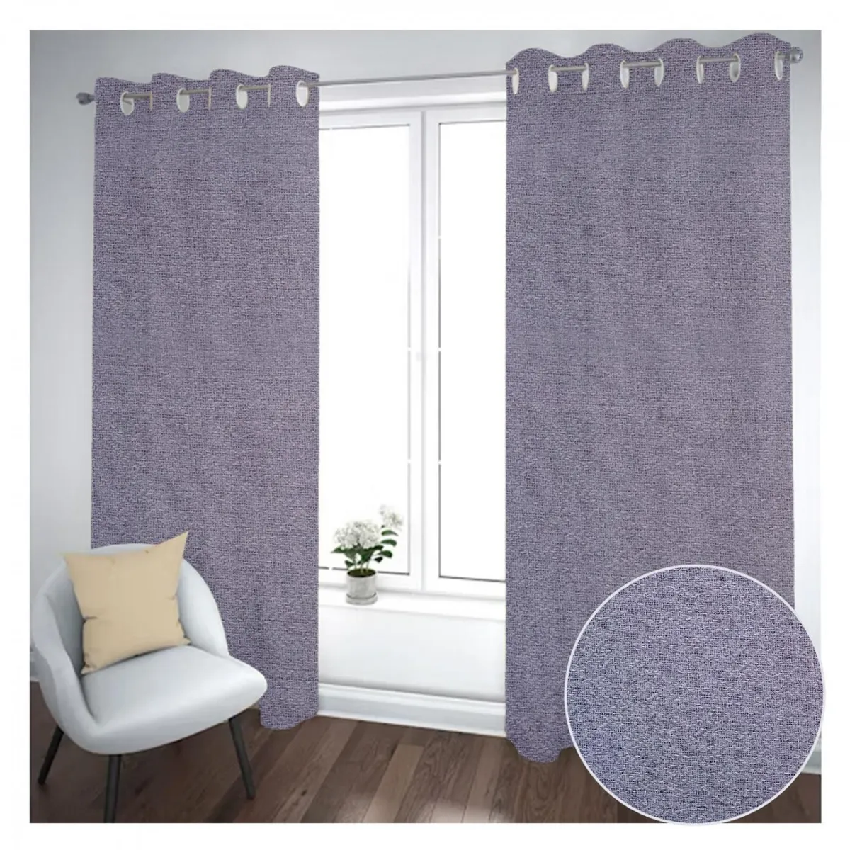 GENERICO - Cortina Black Out 2 Paños Decorativa Gris Diseño N°8 (140X230)