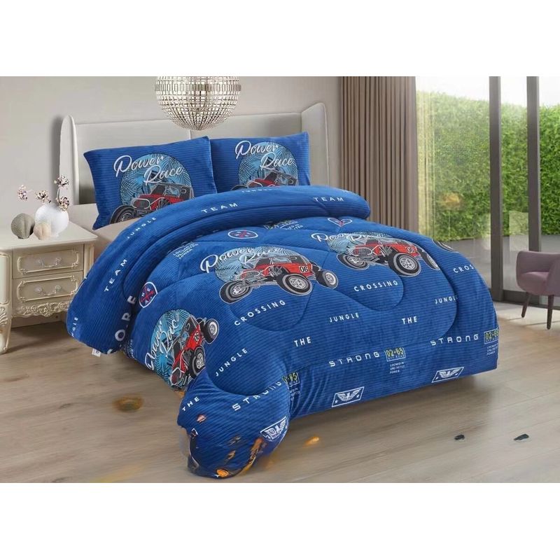 GENERICO - COBERTOR CUBRECAMA PLUMÓN PLUSH CHIPORRO INVIERNO 1.5 PLAZAS NIÑO
