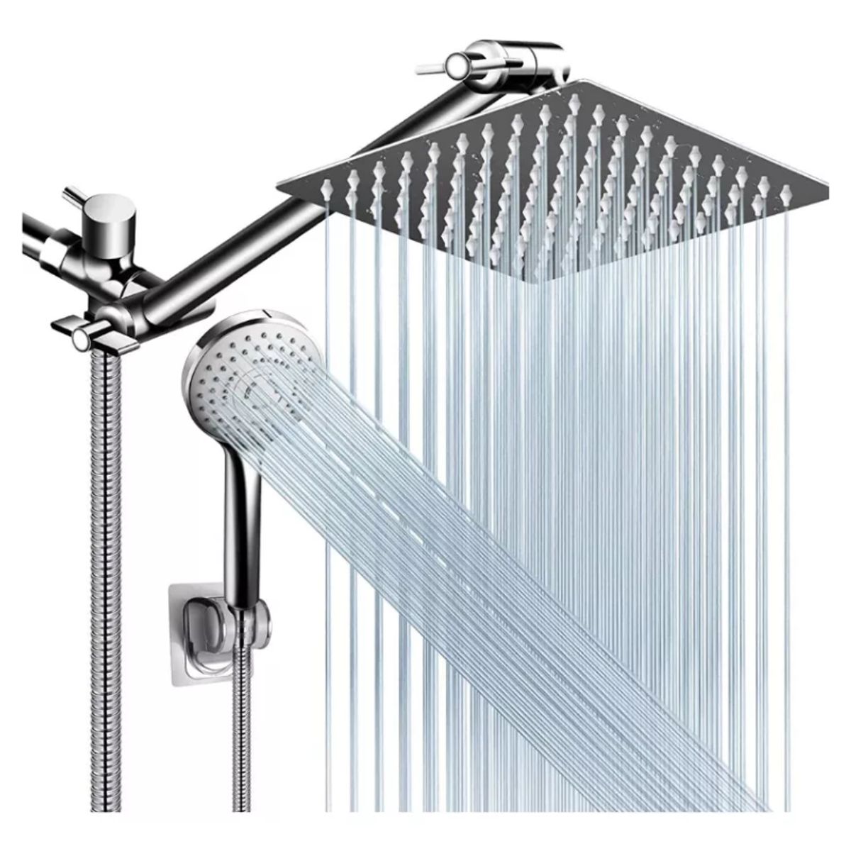 GENERICO - Cabezal Cuadrado Ducha Tipo Lluvia Regadera Doble Bañera
