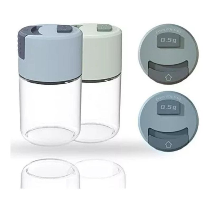 GENERICO - Pack 2 Frasco Dispensador De Especias De Vidrio Con Medidor