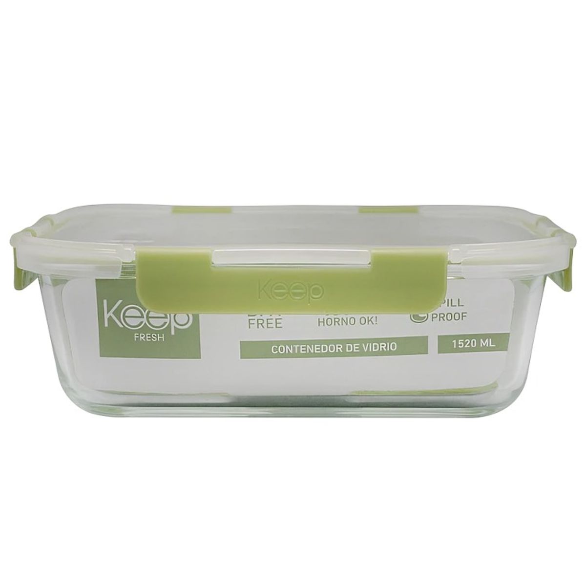 KEEP - HERMETICO RECTANGULAR 1520ML GLASS KEEP VERDE