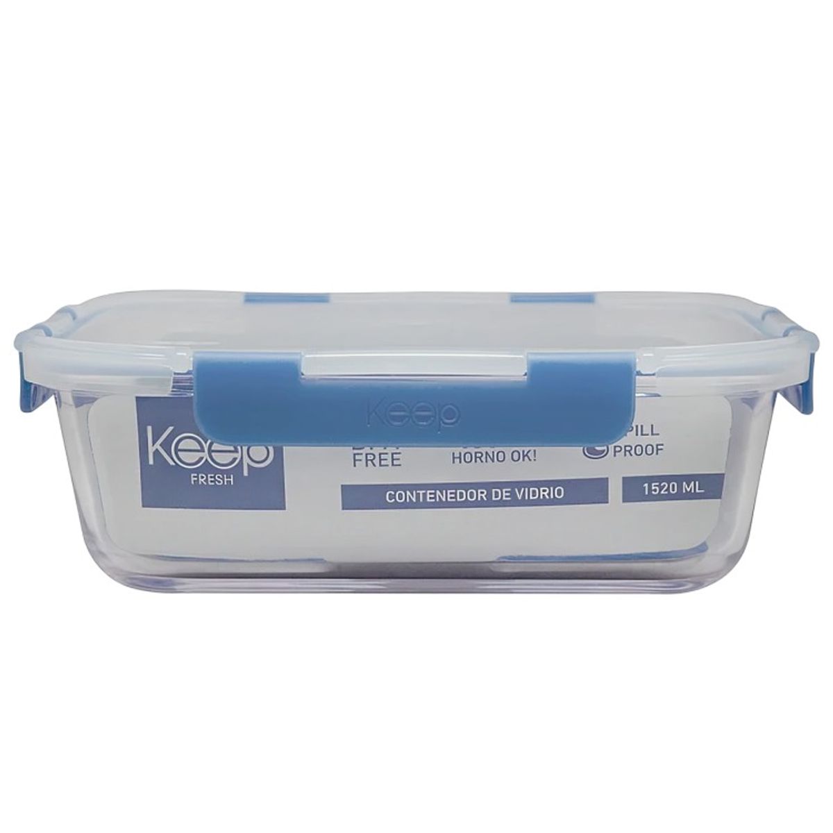 KEEP - HERMETICO RECTANGULAR 1520ML GLASS KEEP  AZUL