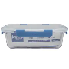 KEEP - HERMETICO RECTANGULAR 1520ML GLASS AZUL