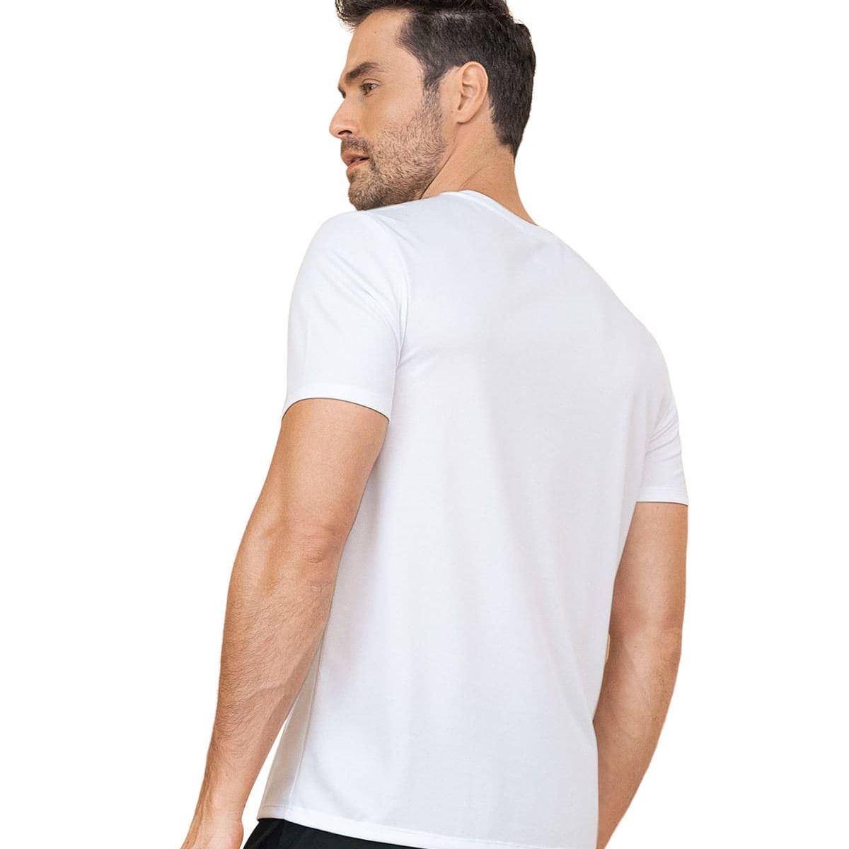 LEO - Camiseta deportiva masculina semiajustada de secado rápido 508007 Blanco