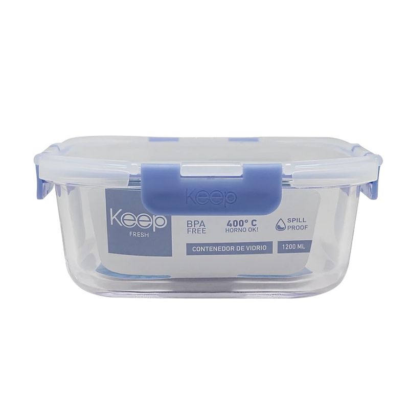 KEEP - HERMETICO CUADRADO 1200ML GLASS KEEP MORADO
