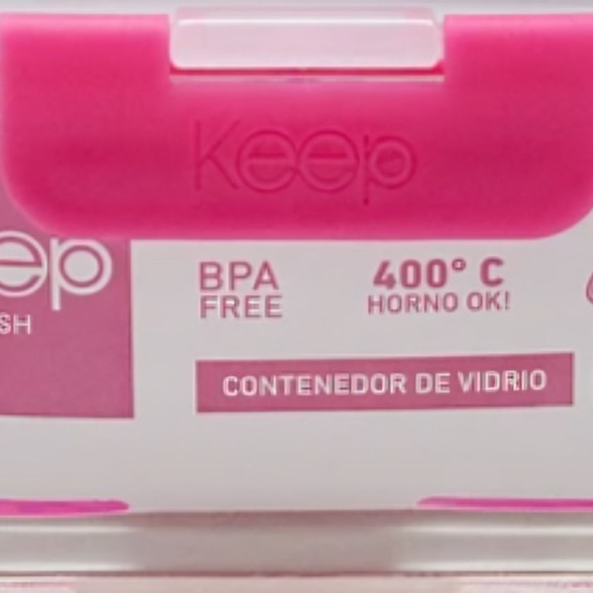 KEEP - HERMETICO CUADRADO 1200ML GLASS KEEP FUCSIA