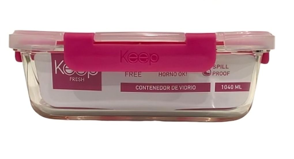 HERMETICO RECTANGULAR 1040ML GLASS FUCSIA
