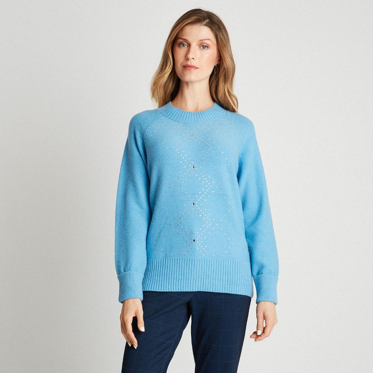 LORENZO DI PONTTI - Sweater Con Aplicación De Tachas Celeste LORENZO DI PONTTI