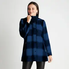 LORENZO DI PONTTI - Abrigo Manga Larga Con Lana Y Gorro Azul