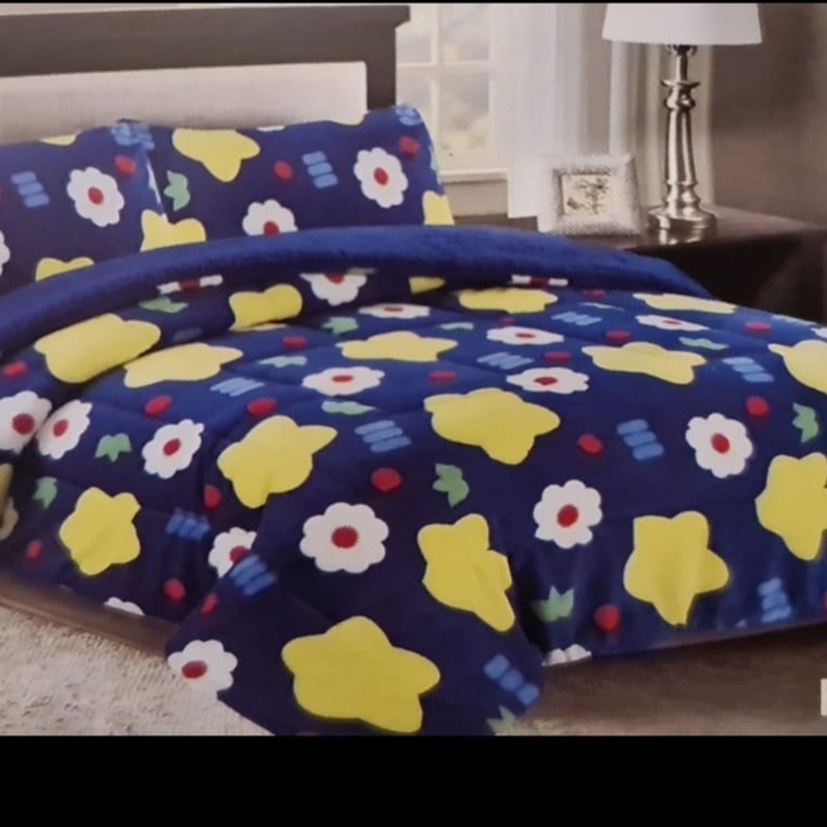 GENERICO - PLUMON PLUSH CON CHIPORRO AZUL FLOR  1.5 PLAZA