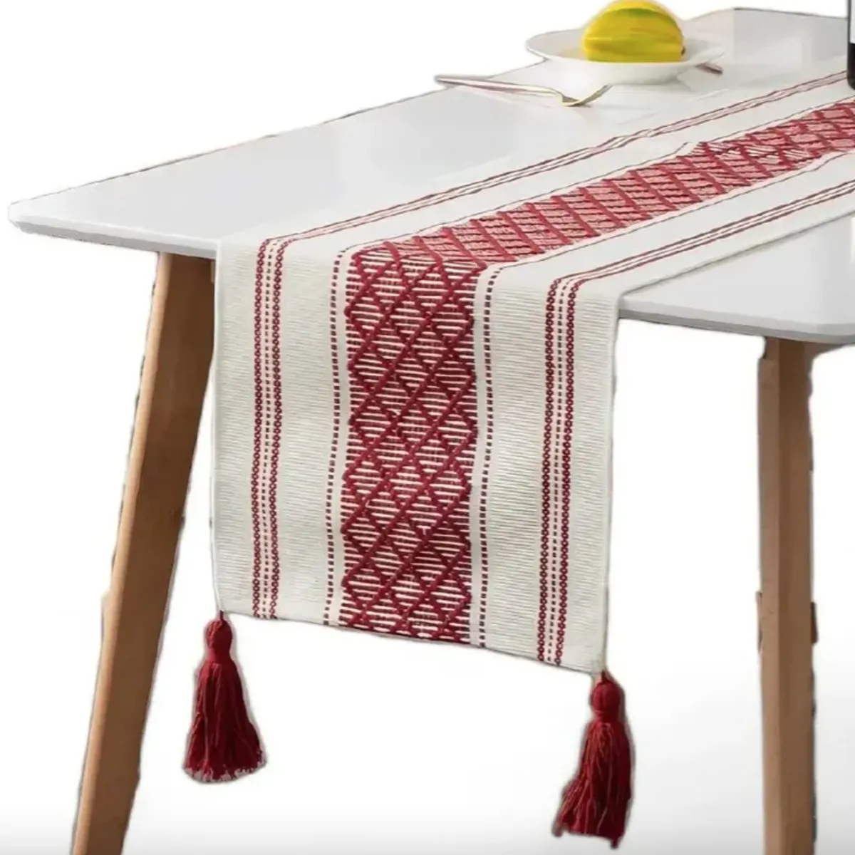 GENERICO - Camino De Mesa Medida 37x180cm Tejido Bordado Poliester