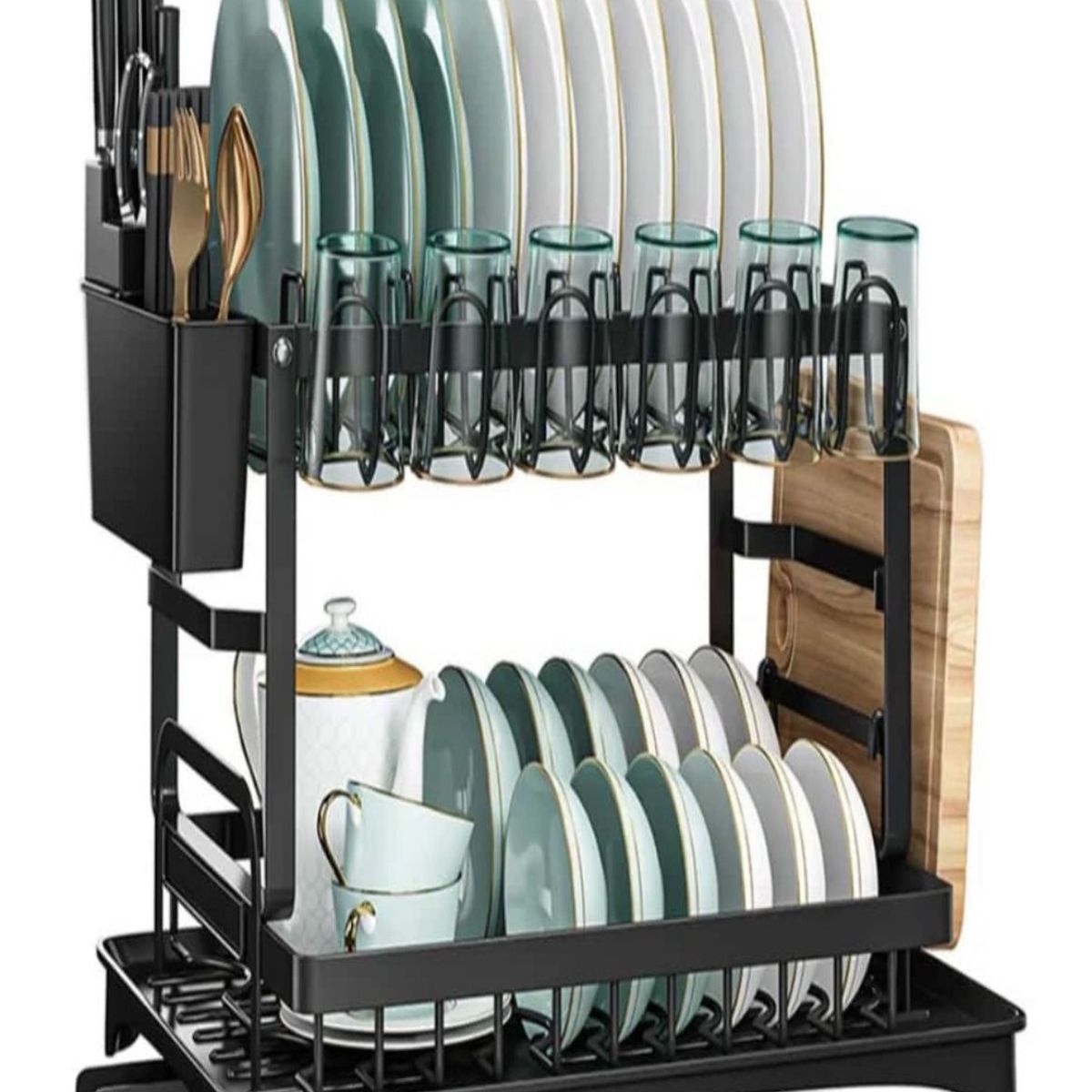 GENERICO - Escurridor Secaplatos NEGRO Secador De Platos Vajilla RESISTENTE