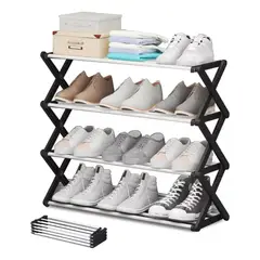GENERICO - Zapatero Armable De Aluminio 4 Pisos 49x41x19cm