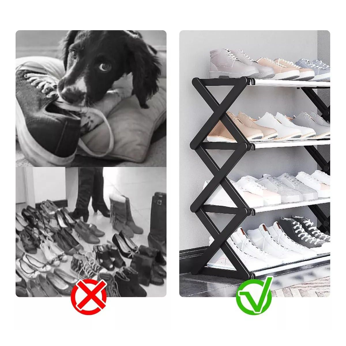 GENERICO - Zapatero Armable De Aluminio 4 Pisos 49x41x19cm