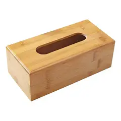 GENERICO - Servilletero Porta Pañuelo Servilleta Madera Bambu 22x12x9cm