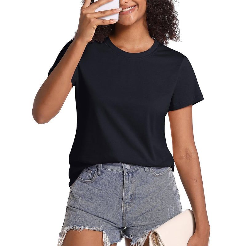 EVERSO - Pack 3 Camiseta Básica Manga Corta Con Bambú Mujer Negro