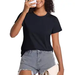 EVERSO - Pack 3 Camiseta Básica Manga Corta Con Bambú Mujer Negro