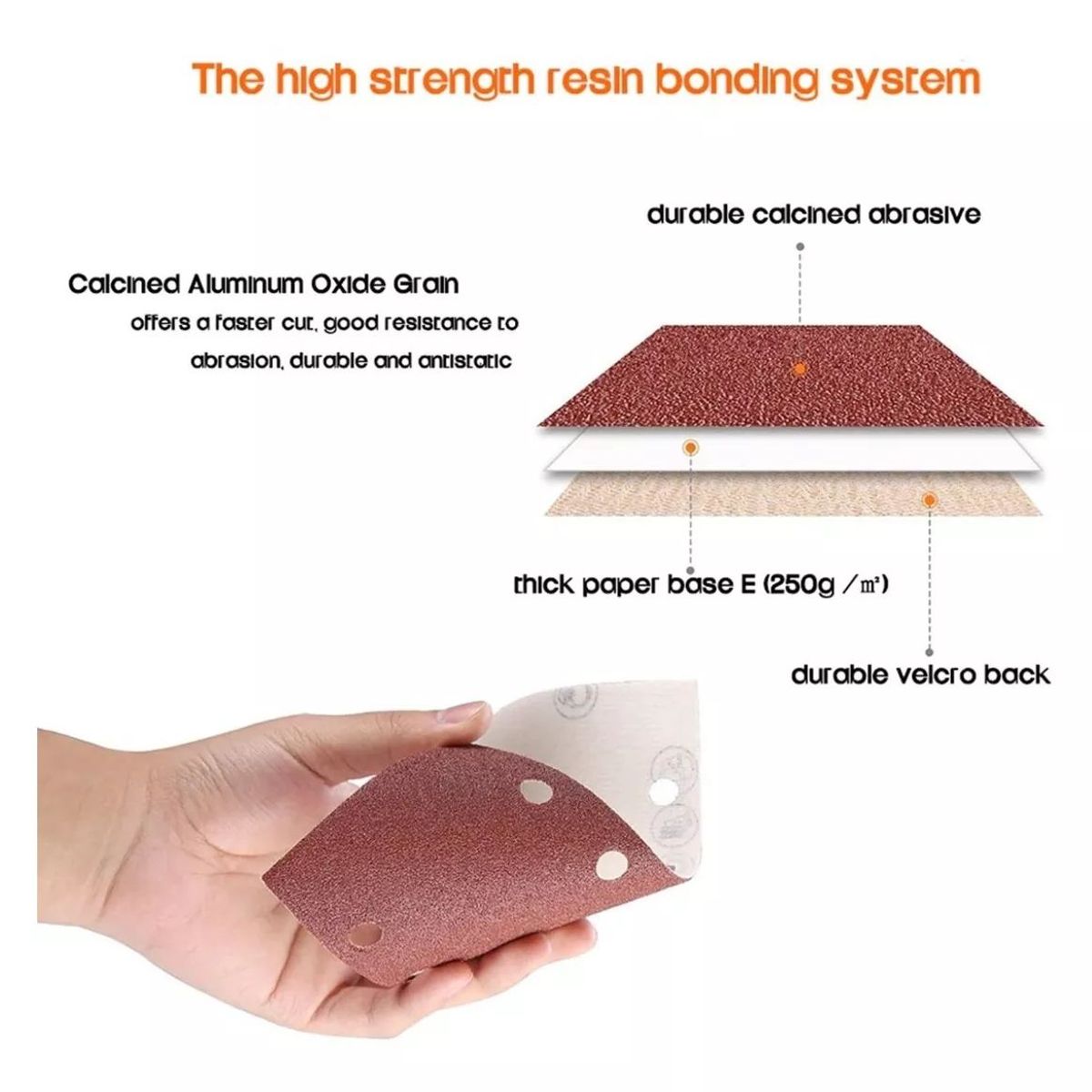 KUANGYE - 50 Lijas Rectangular Velcro 93x190mm 8 Orificio Madera