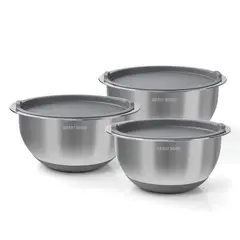 DANNY HOME - Set de Bowls de Acero Inoxidable 3 piezas