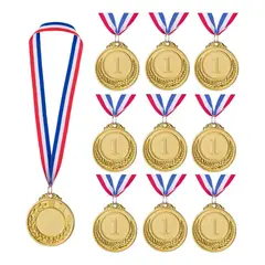 KUANGYE - 10 Pcs Medallas Deportivas De Oro Con Lanyard