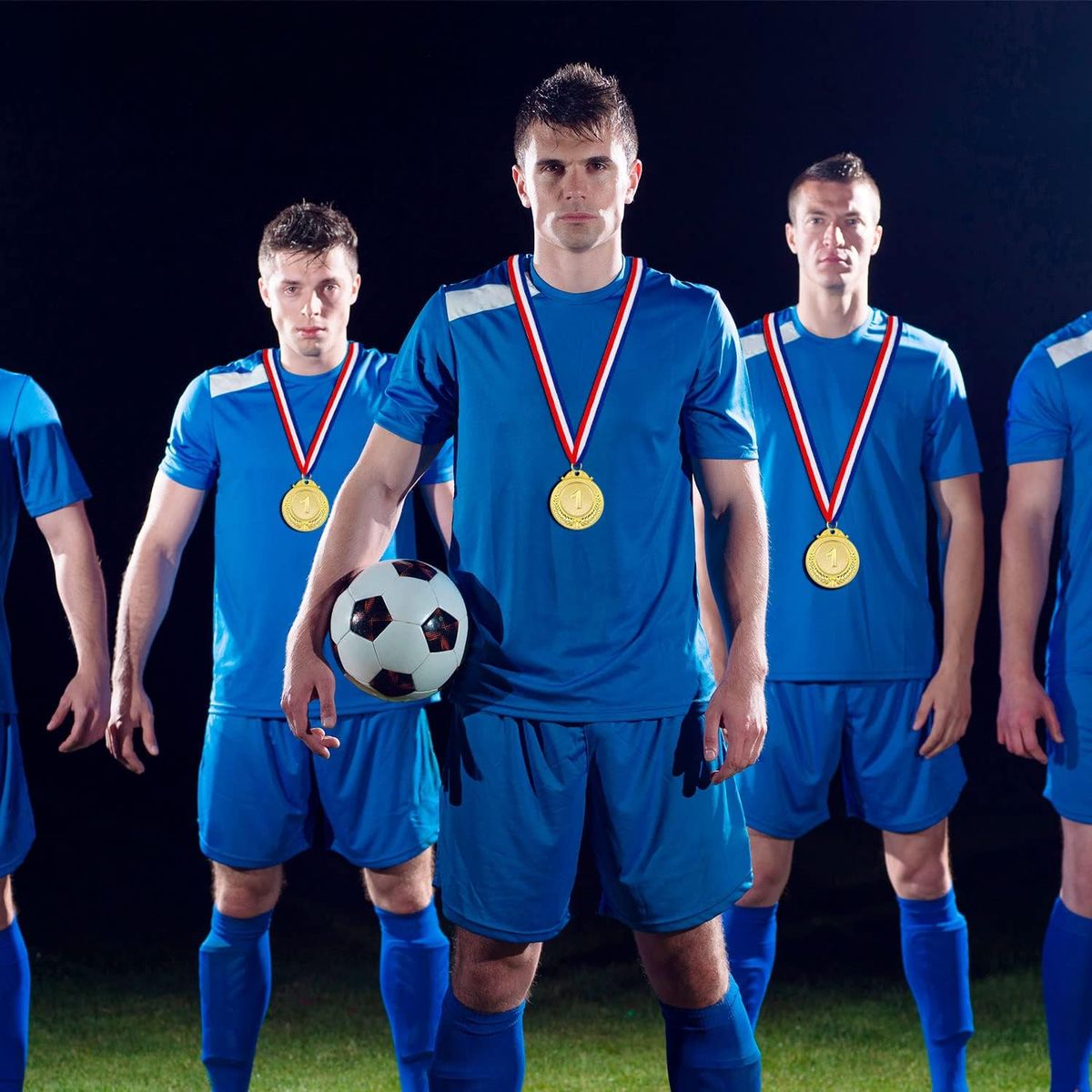 KUANGYE - 10 Pcs Medallas Deportivas De Oro Con Lanyard