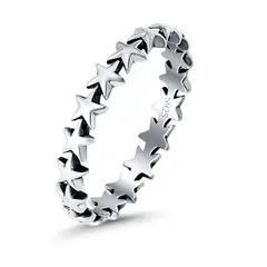 ROKASS JOYAS - ANILLO BANDA DE ESTRELLAS