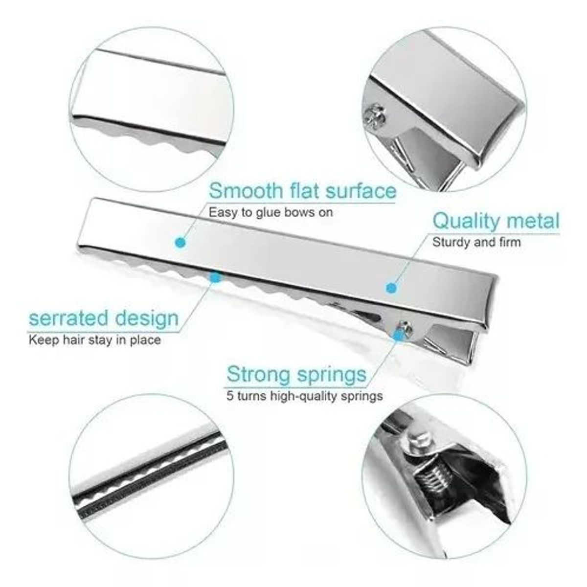 KUANGYE - Pinzas Para Pelo 100 Unidades 4.6cm