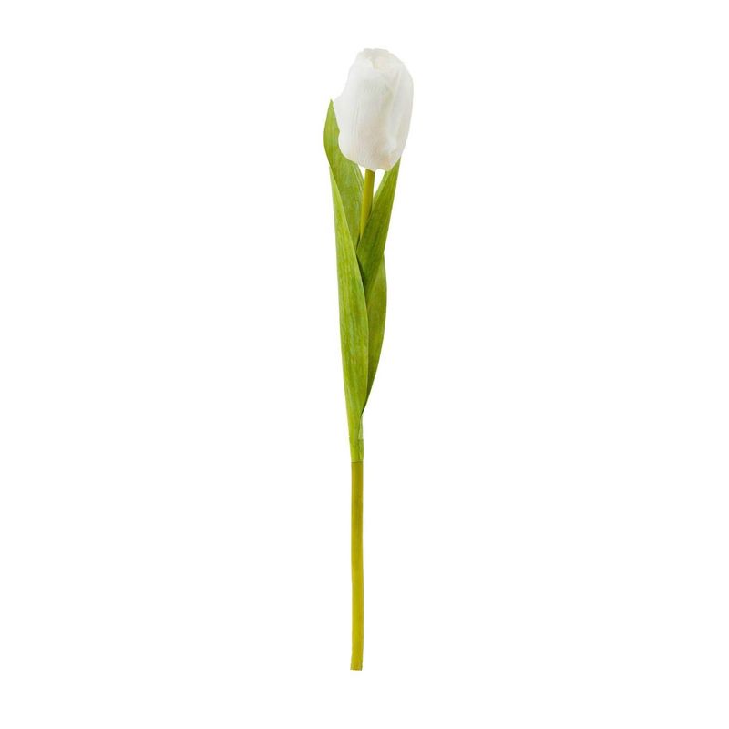 THE GREEN ELEMENT - Planta artificial Tulipan Blanco 35 Cm