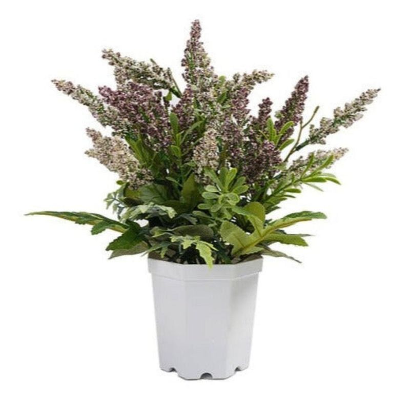 THE GREEN ELEMENT - Planta artificial Lavanda En Macetero Blanco 29 Cm