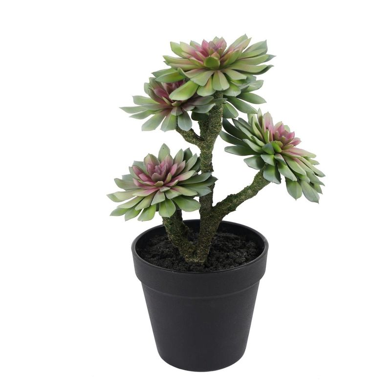THE GREEN ELEMENT - Planta artificial Suculenta Verde 33 Cm