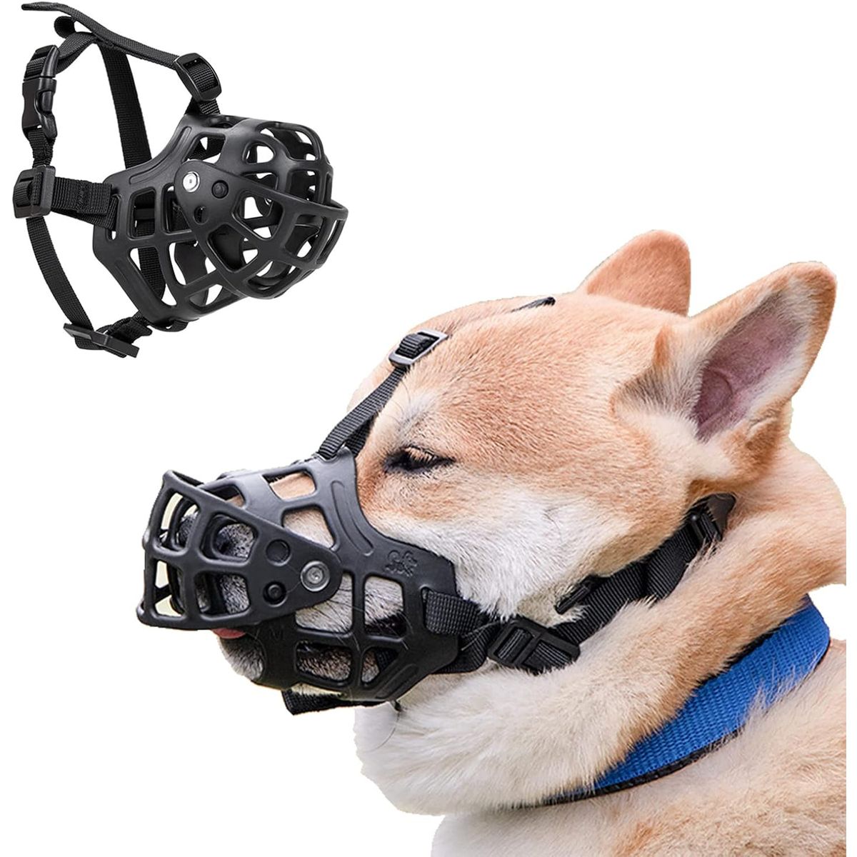 KUANGYE - Bozal Perros Mascotas Grandes Medianos Anti-morder Ajustable