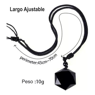 Imagen 2 del producto Colgante Piedra Natural Obsidiana - Amuleto De La Suerte