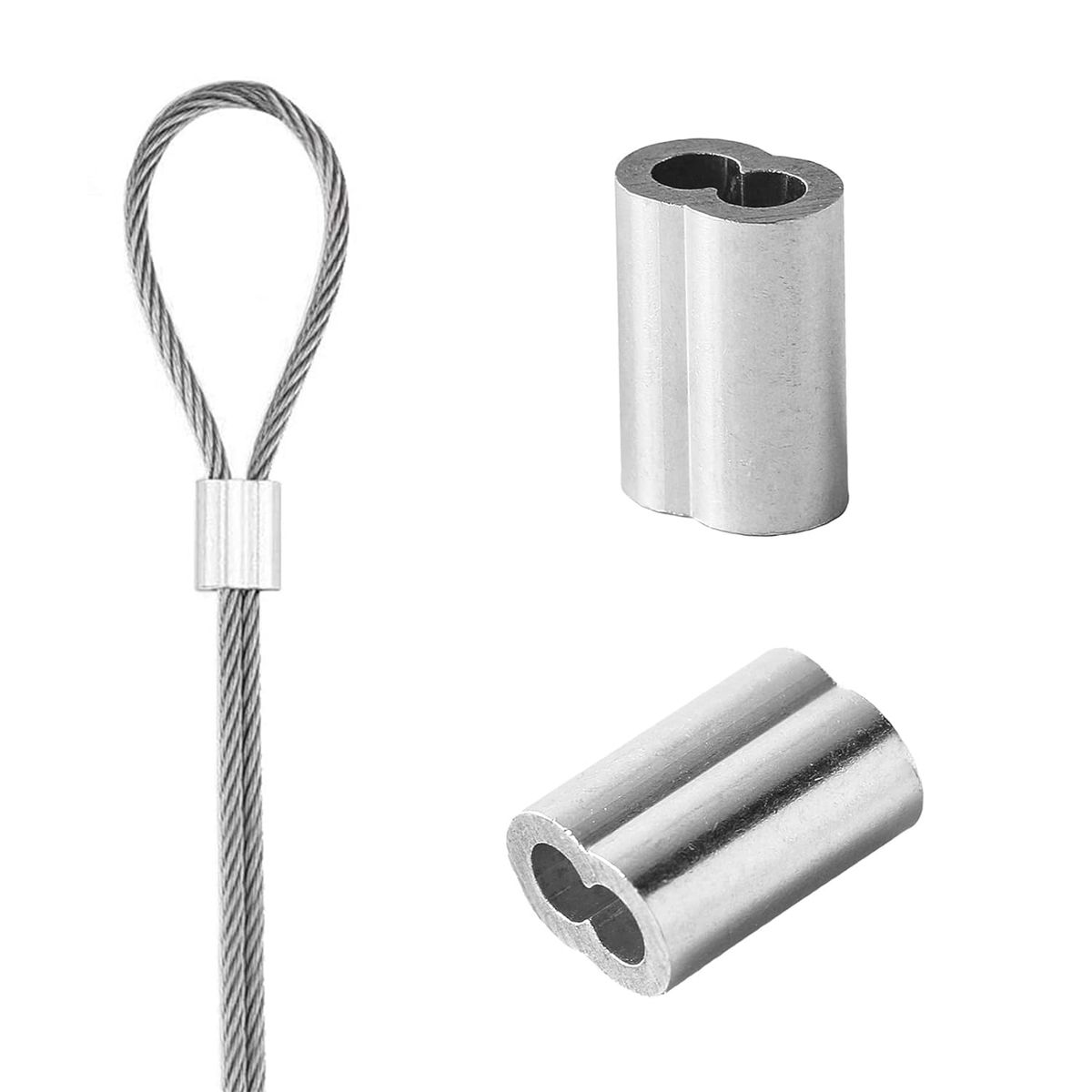 KUANGYE - Casquillo Aluminio Piola Acero De 5/64 (2mm) 200 Unidades