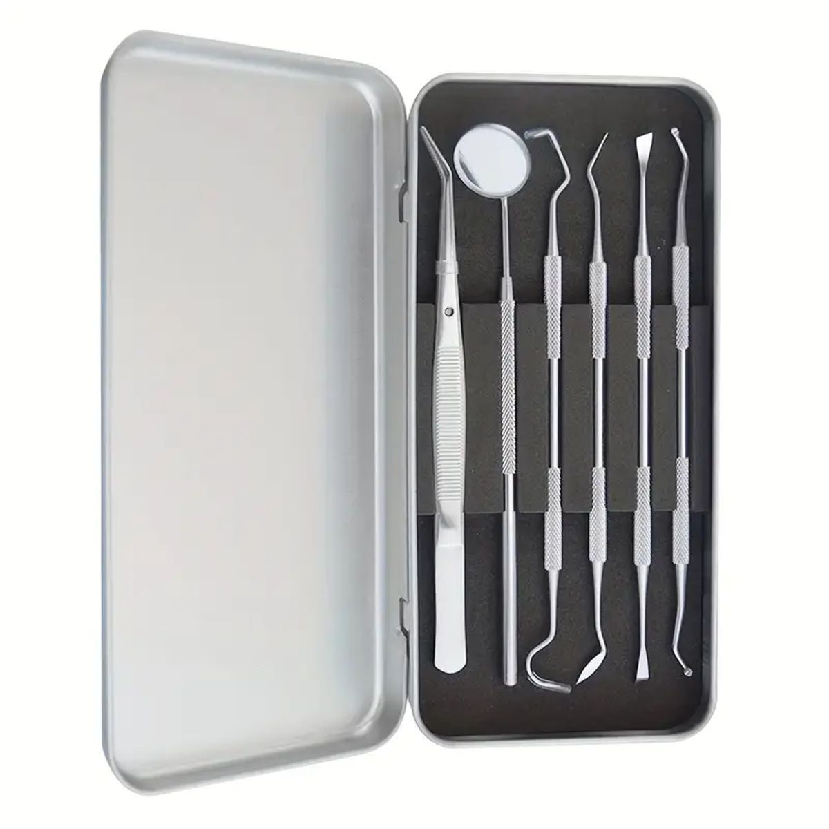 KUANGYE - Herramienta Limpieza Dental Portátil Acero Quita Sarro 6 pcs