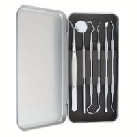 Herramienta Limpieza Dental Portátil Acero Quita Sarro 6 pcs