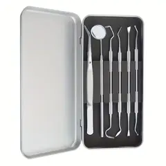 KUANGYE - Herramienta Limpieza Dental Portátil Acero Quita Sarro 6 pcs