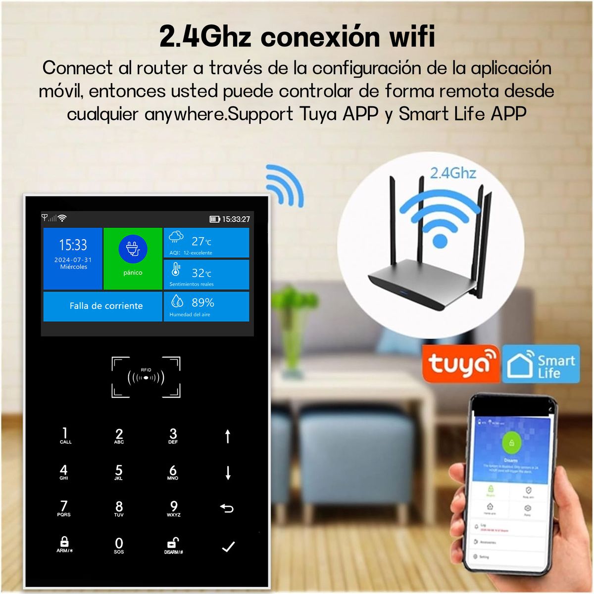 AIZO - Alarma Gsm Wifi 4g Casa Oficina Negocio Aviso Celular Pg-109