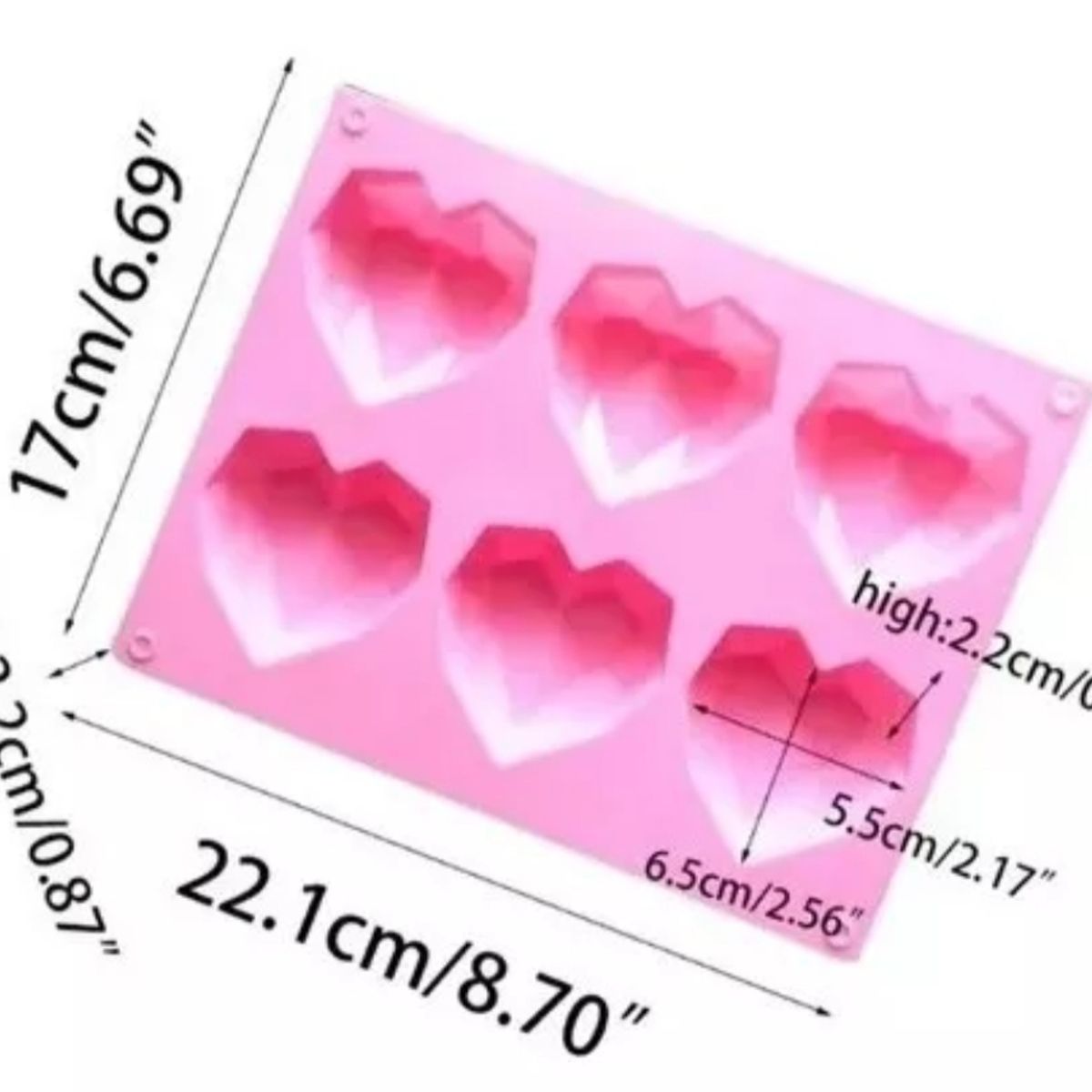 GENERICO - Molde De Silicona Para Jabon Formas Corazon Diamante