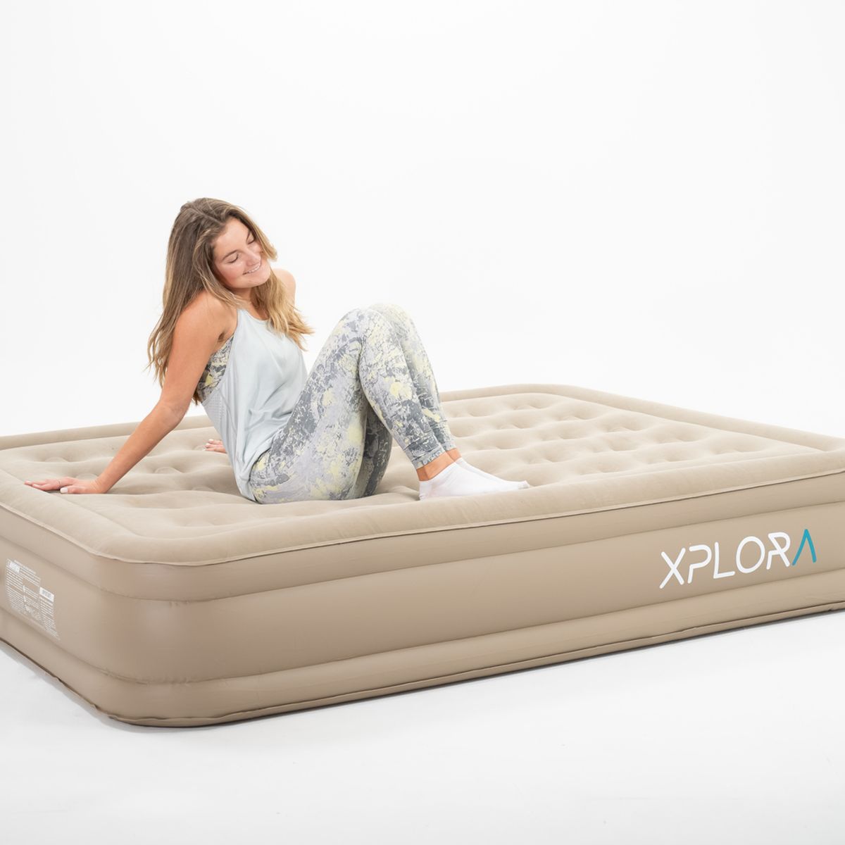 XPLORA - Colchón Inflable Xplora Eléctrico Bomba Recargable 2 Plazas