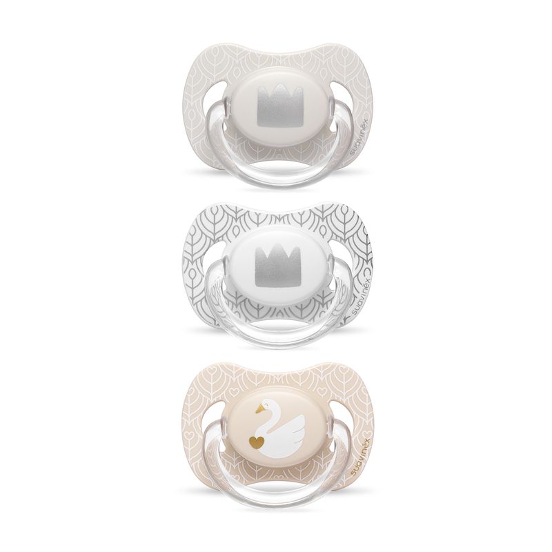 SUAVINEX - PACK 3 CHUPETES CISNE ANATOMICO SILICONA 6-18M
