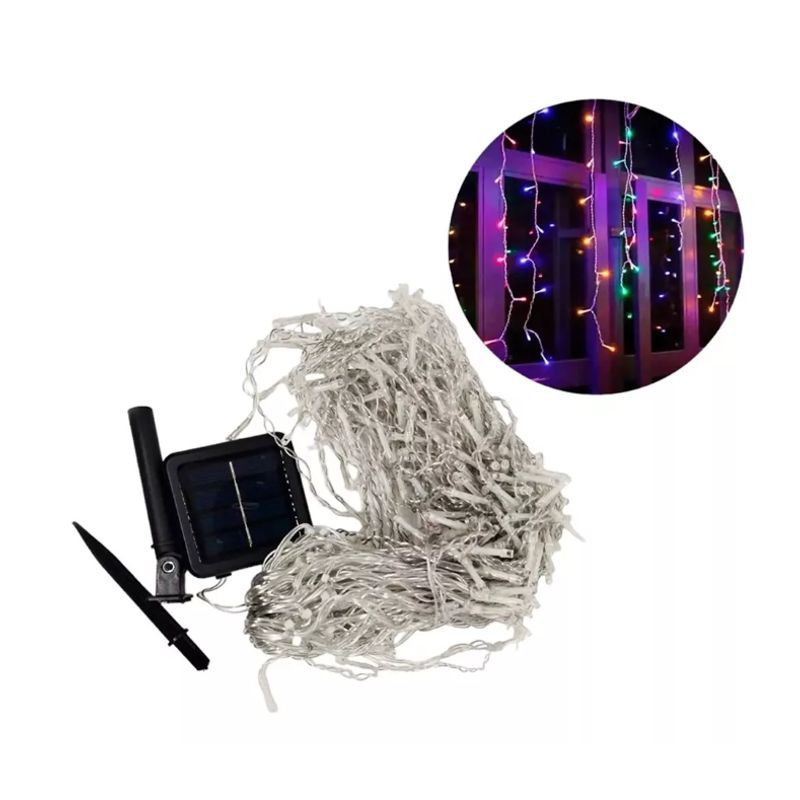 GENERICO - Luces Cascada Solar 8metros 300 Luces Navidad-bodas