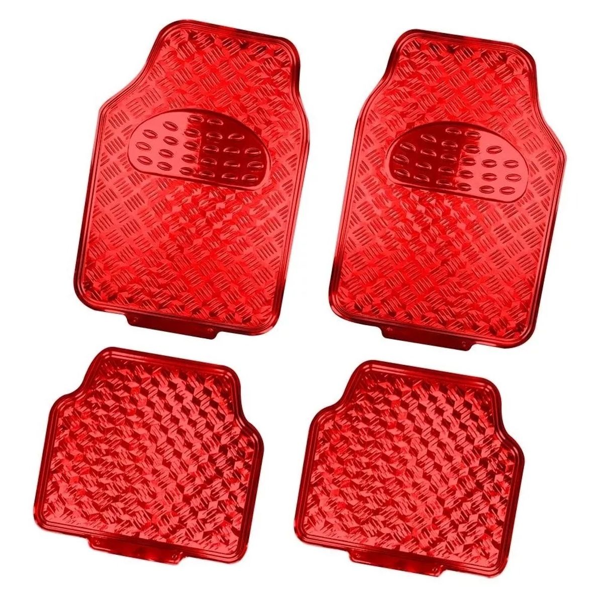 GENERICO - Alfombra Cubre Piso Metálico Colores Set 4pcs Auto Tuning
