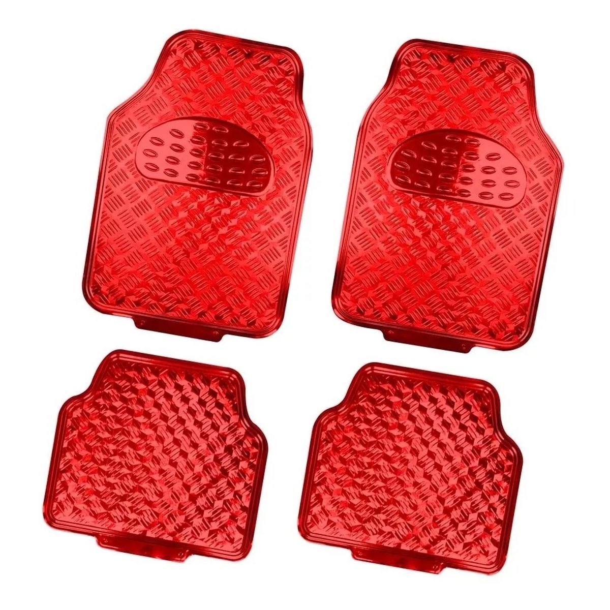 GENERICO - Alfombra Cubre Piso Metálico Colores Set 4pcs Auto Tuning