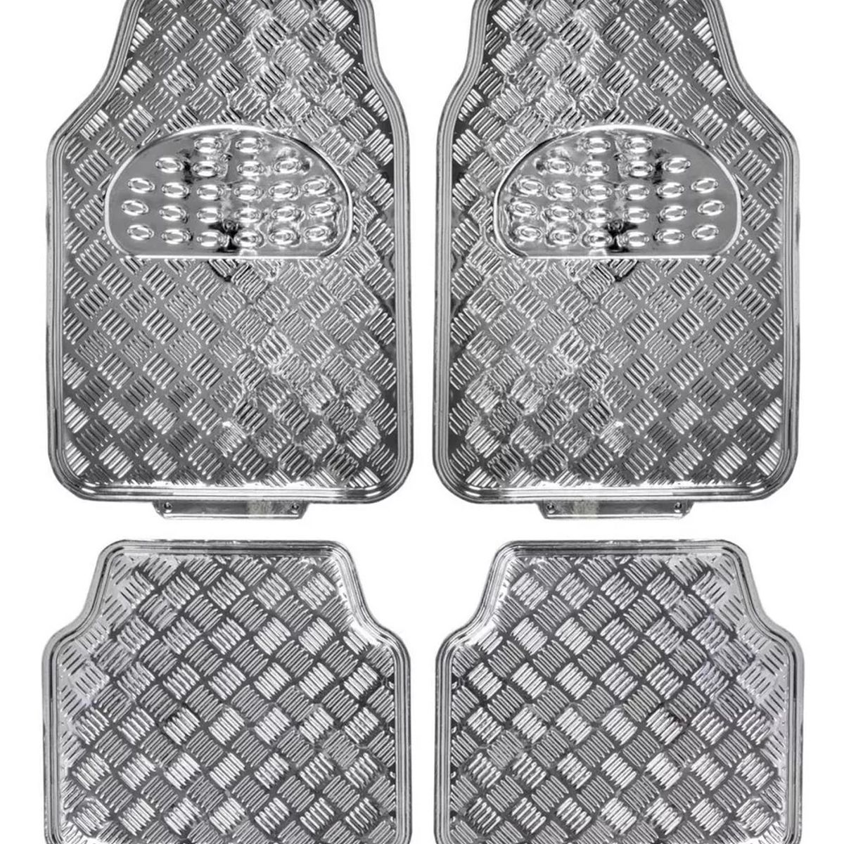 GENERICO - Alfombra Cubre Piso Metálico Colores Set 4pcs Auto Tuning