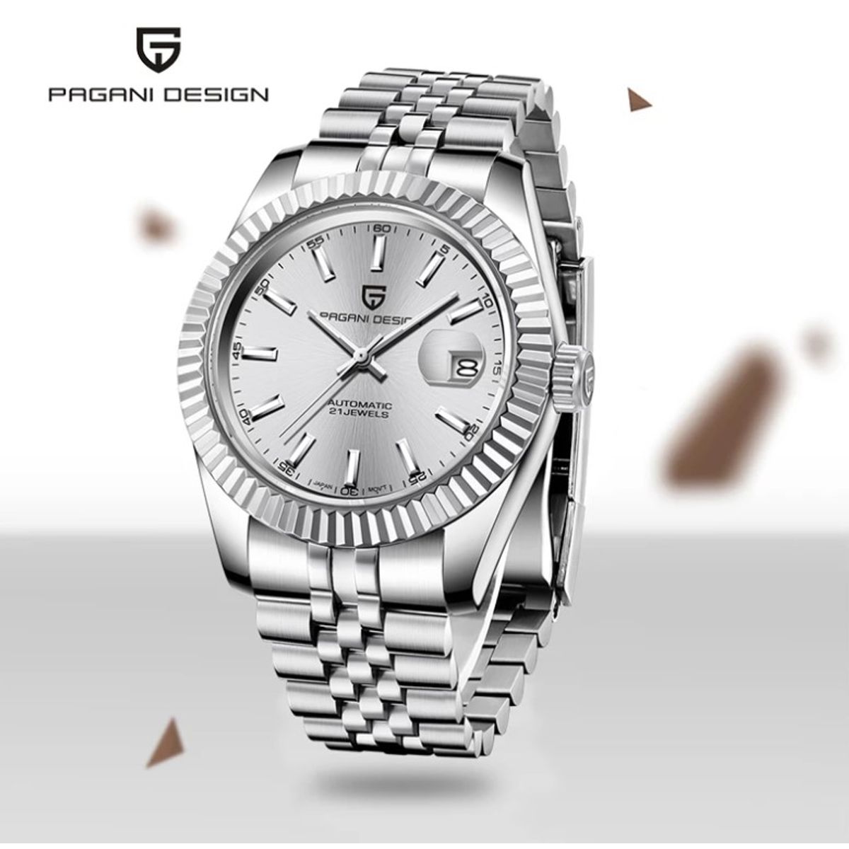 PAGANI - Reloj Hombre PAGANI DATEJUST SILVER Automático Cristal de Zafiro