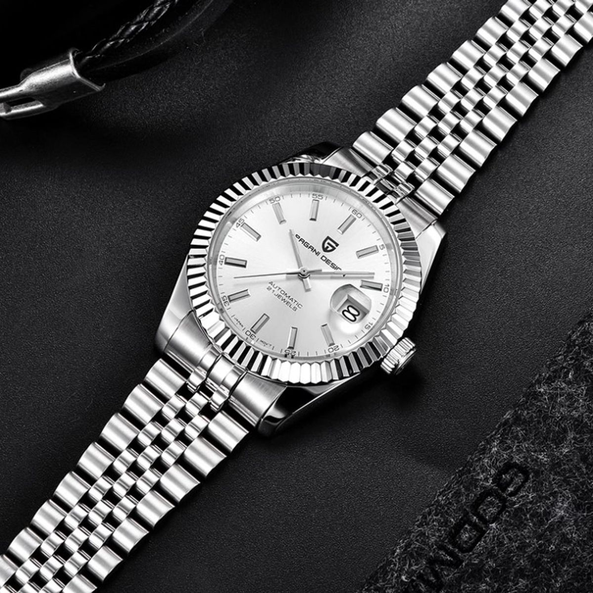 PAGANI - Reloj Hombre PAGANI DATEJUST SILVER Automático Cristal de Zafiro